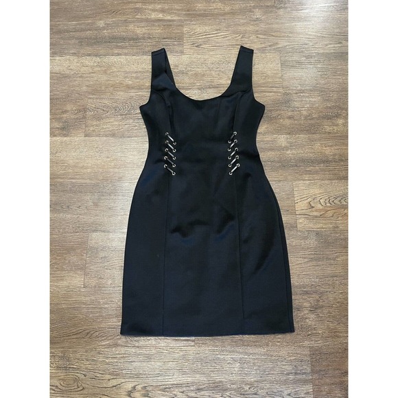Guess Dresses & Skirts - guess Size 8 black bodycon Cocktail dress With Leather Detailing
